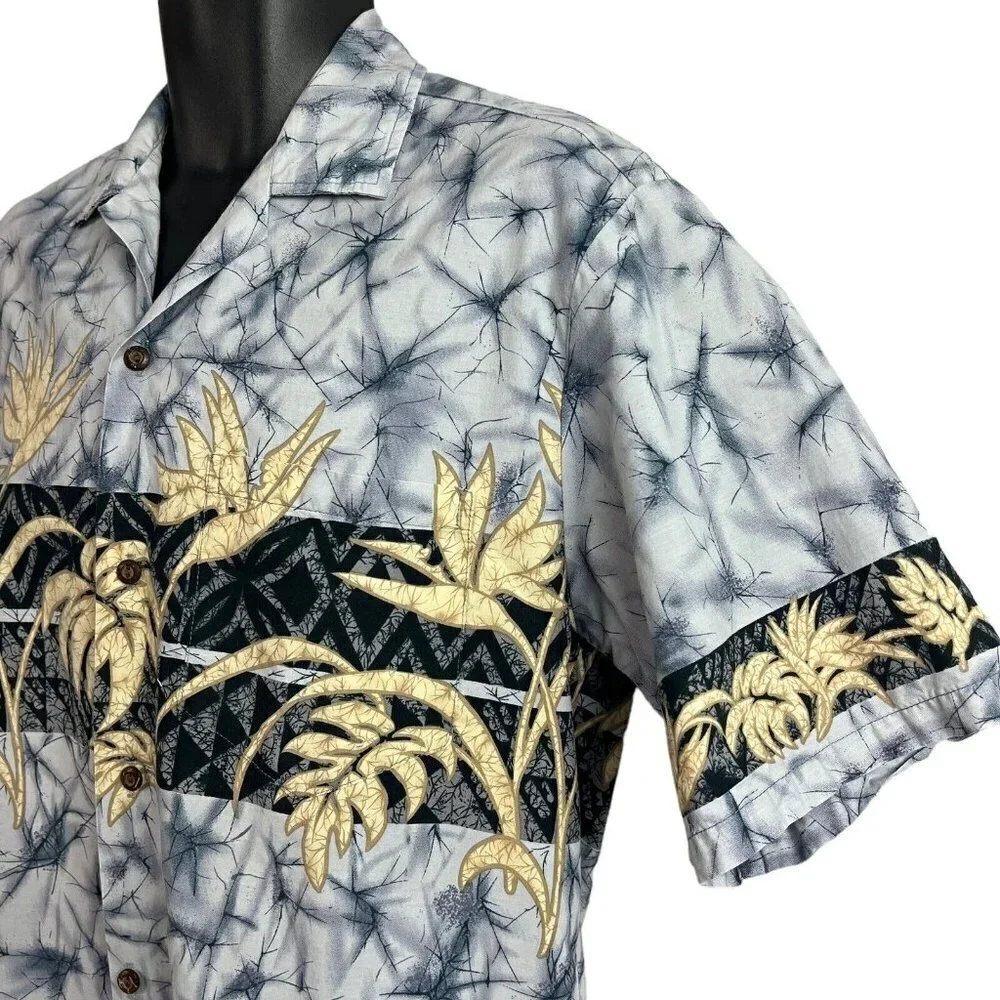 Winnie Fashion Mens Hawaiian Shirt Floral Abstract Large - Picture 3 of 7